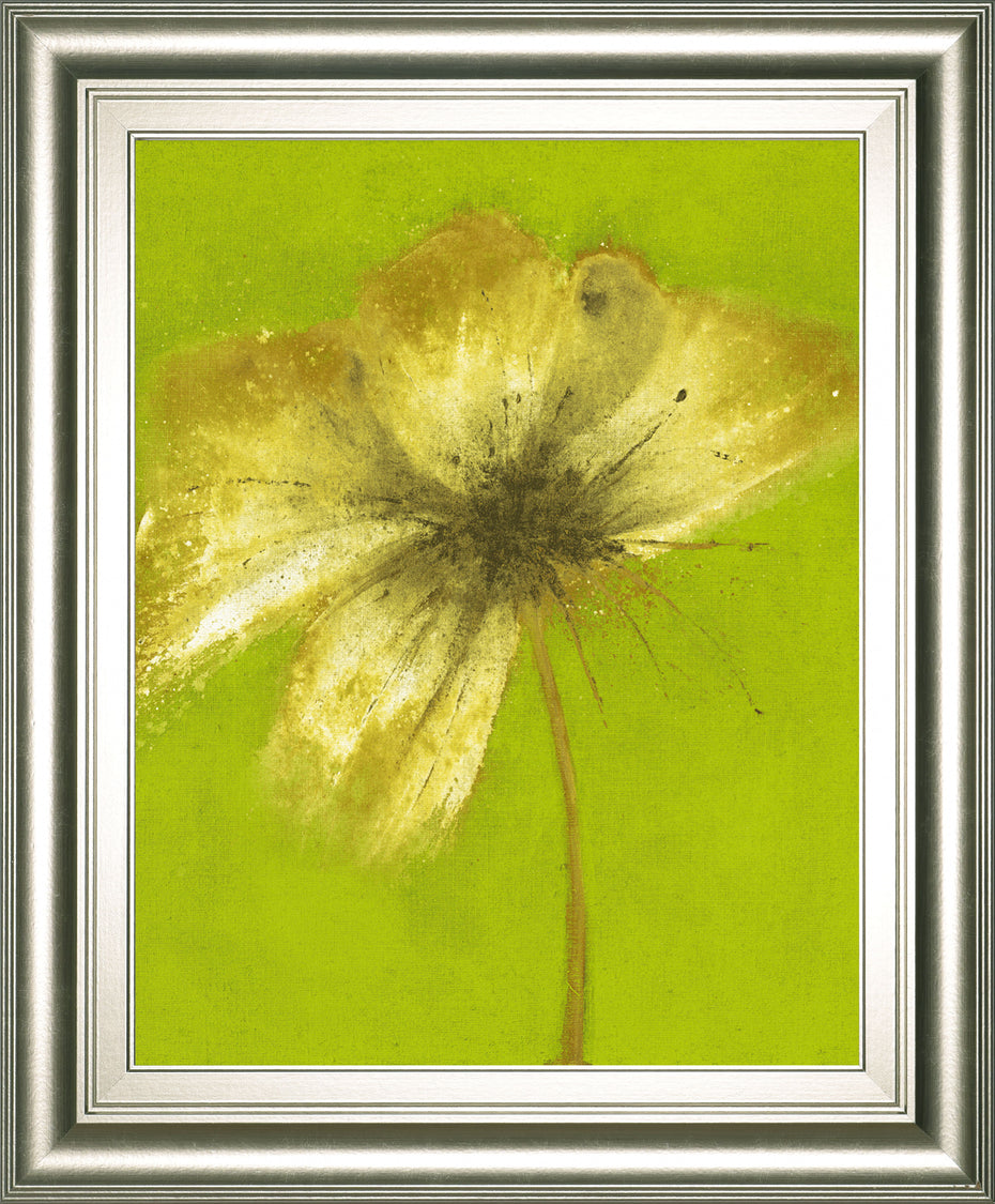 Floral Burst Vl By Emma Forrester - Framed Print Wall Art - Green