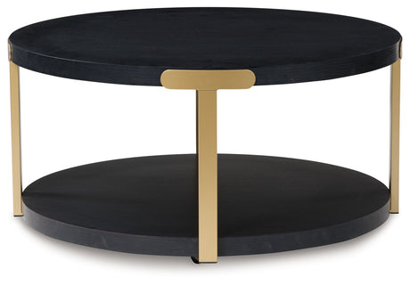 Shylore - Black / Brass Finish - Occasional Table Set (Set of 3) by Signature Design by Ashley® | Bel Furniture