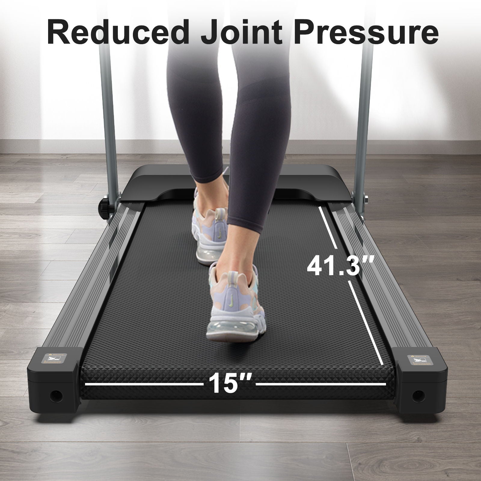 Folding Treadmill With Incline 2.5Hp 12Km / H Electric Treadmill For Home Foldable, Bluetooth Music Cup Holder Heart Rate Sensor Walking Running Machine For Indoor Home Gym Exercise Fitness