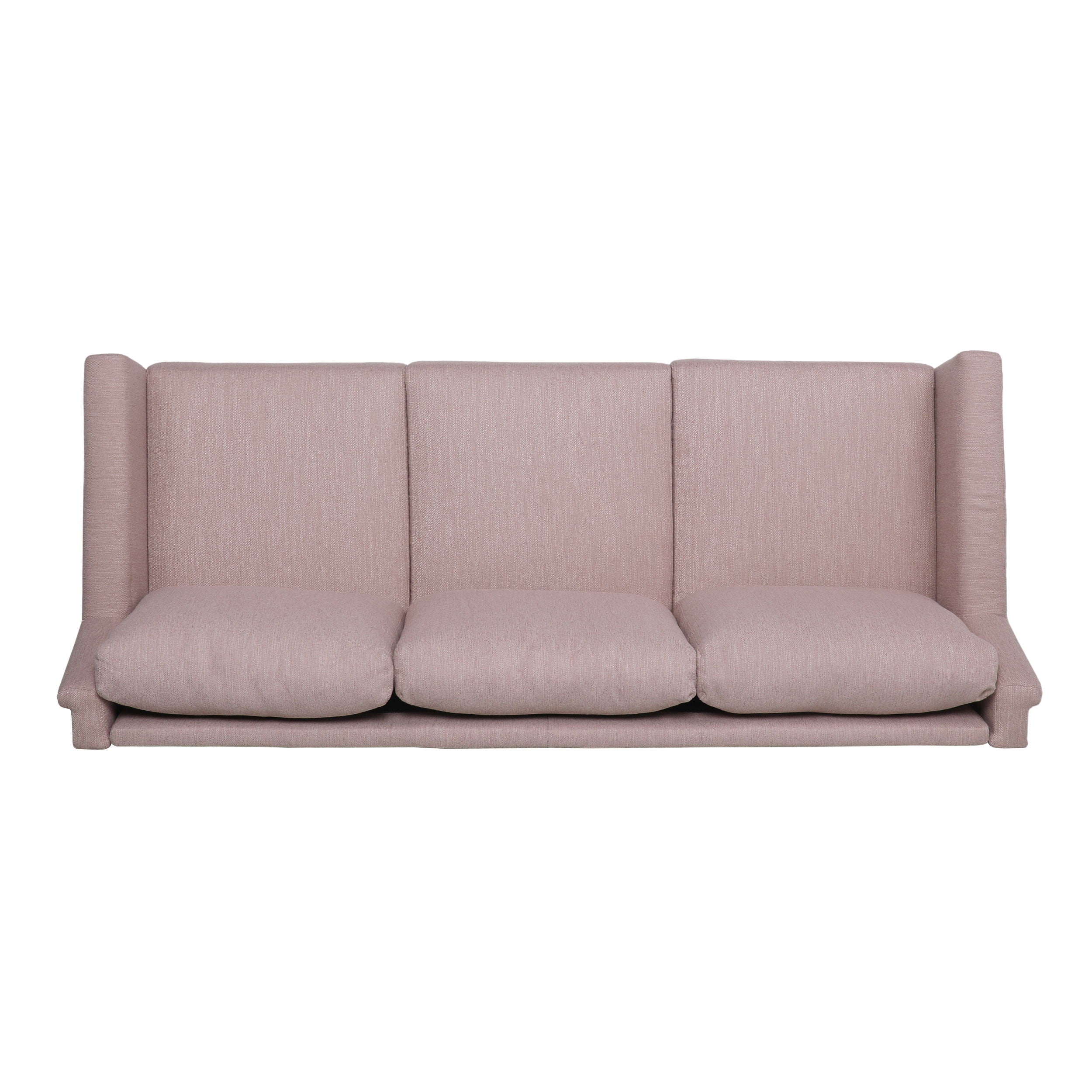 Comfy 3 Seat Sofa With Wooden Legs, For Living Room And Study - Light Pink