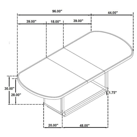 Leandro - 78" Extension Dining Room Table - Burnished Black