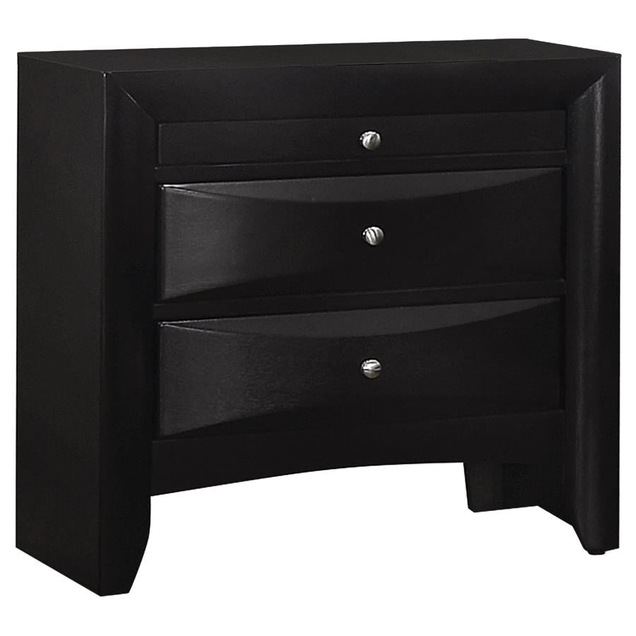 Briana 2-Drawer Nightstand Black
