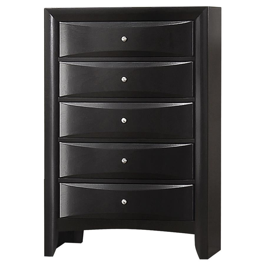 Briana 5-Drawer Bedroom Chest Black