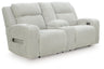Forest Lake - Power Reclining Loveseat With Console / Adj Headrest Gray by Signature Design by Ashley® | Bel Furniture
