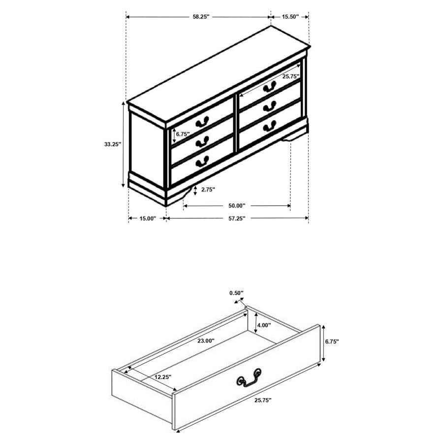 Louis Philippe - Six-Drawer Dresser