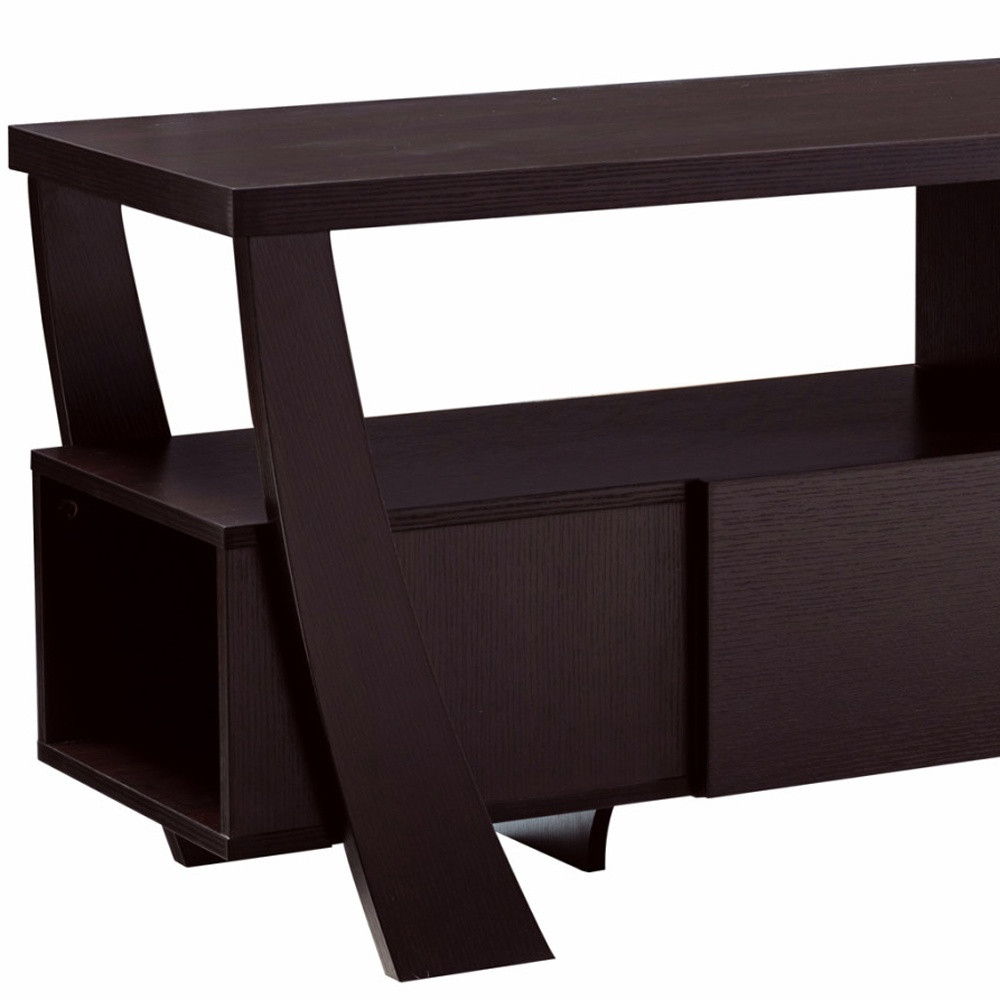 Particle Board And Mdf Cabinet Enclosed Storage TV Stand - Dark Brown