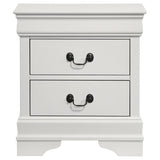 Louis Philippe - 2-Drawer Nightstand Bedside Table - White