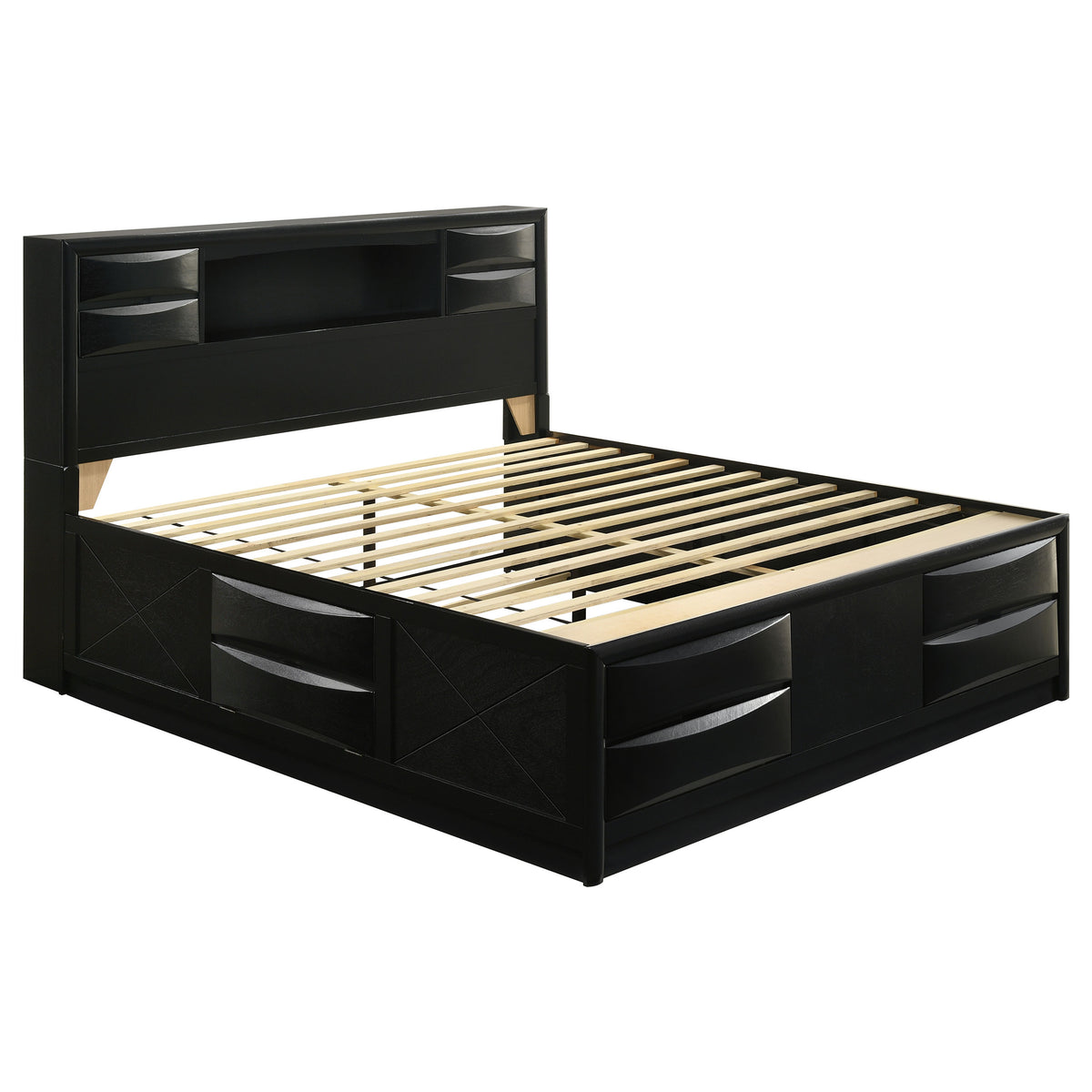 Briana - Wood Storage Bookcase Bed