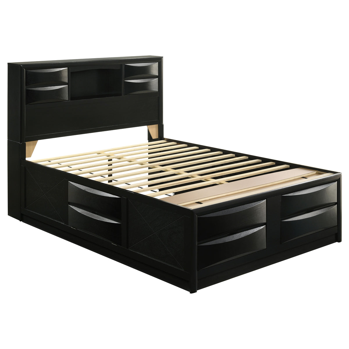 Briana - Wood Storage Bookcase Bed