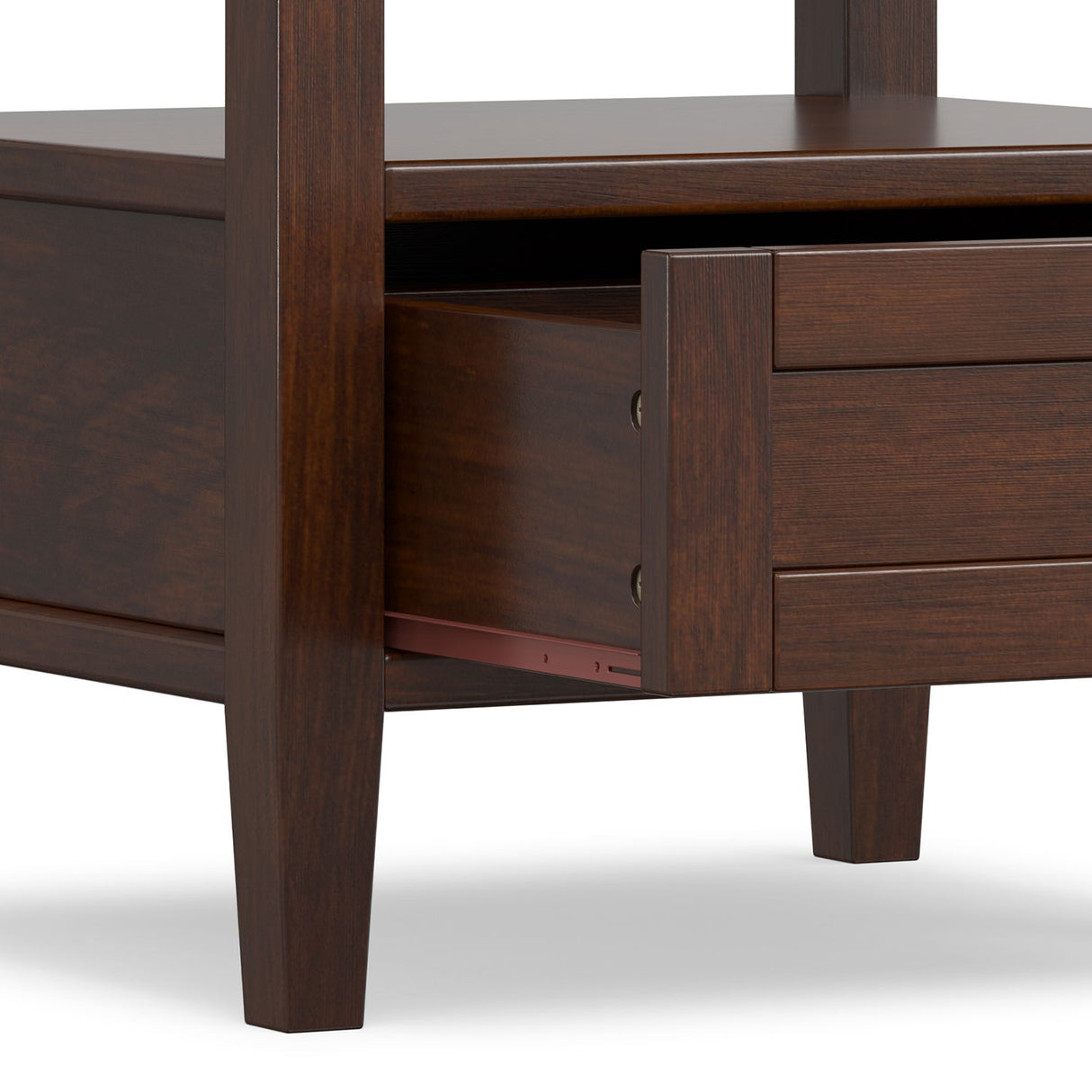 Warm Shaker - End Table With Smooth Drawer Storage - Brown