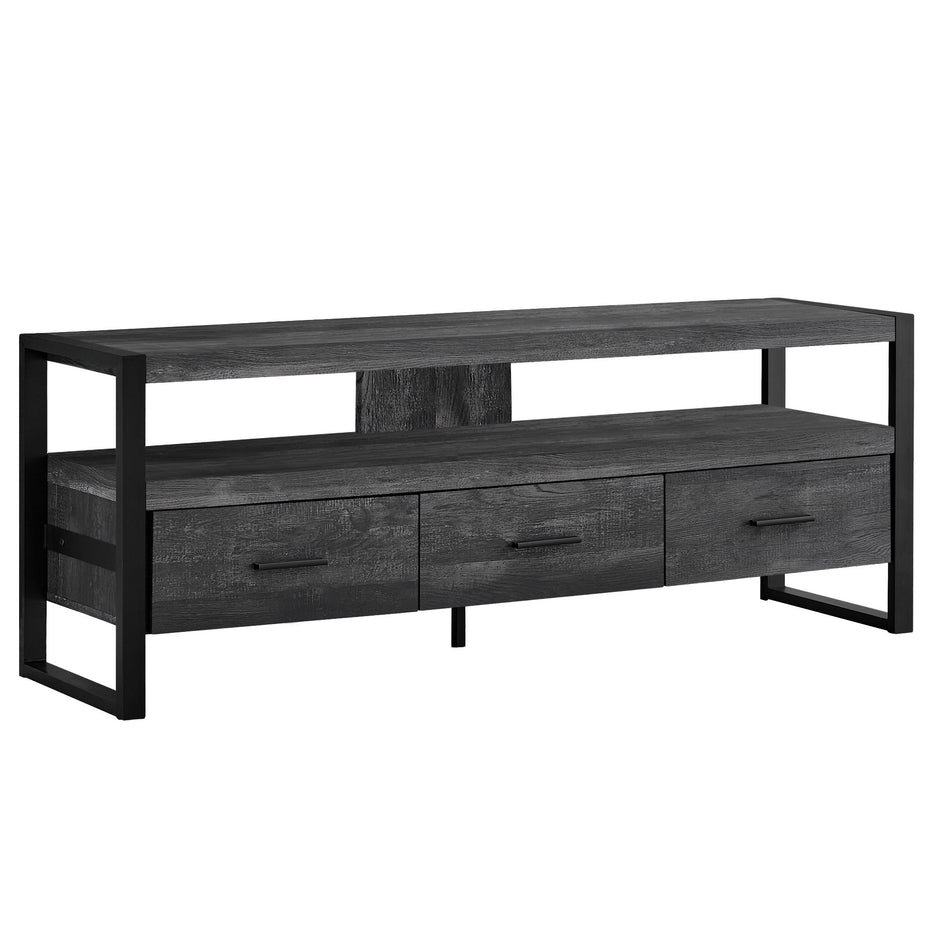 Cabinet Enclosed, Storage TV Stand - Black