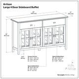 Artisan - Large 4 Door Sideboard Buffet - Russet Brown