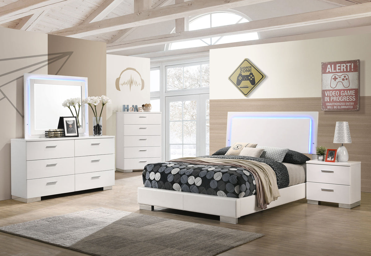 Felicity - Bedroom Set With Led Headboard And Mirror