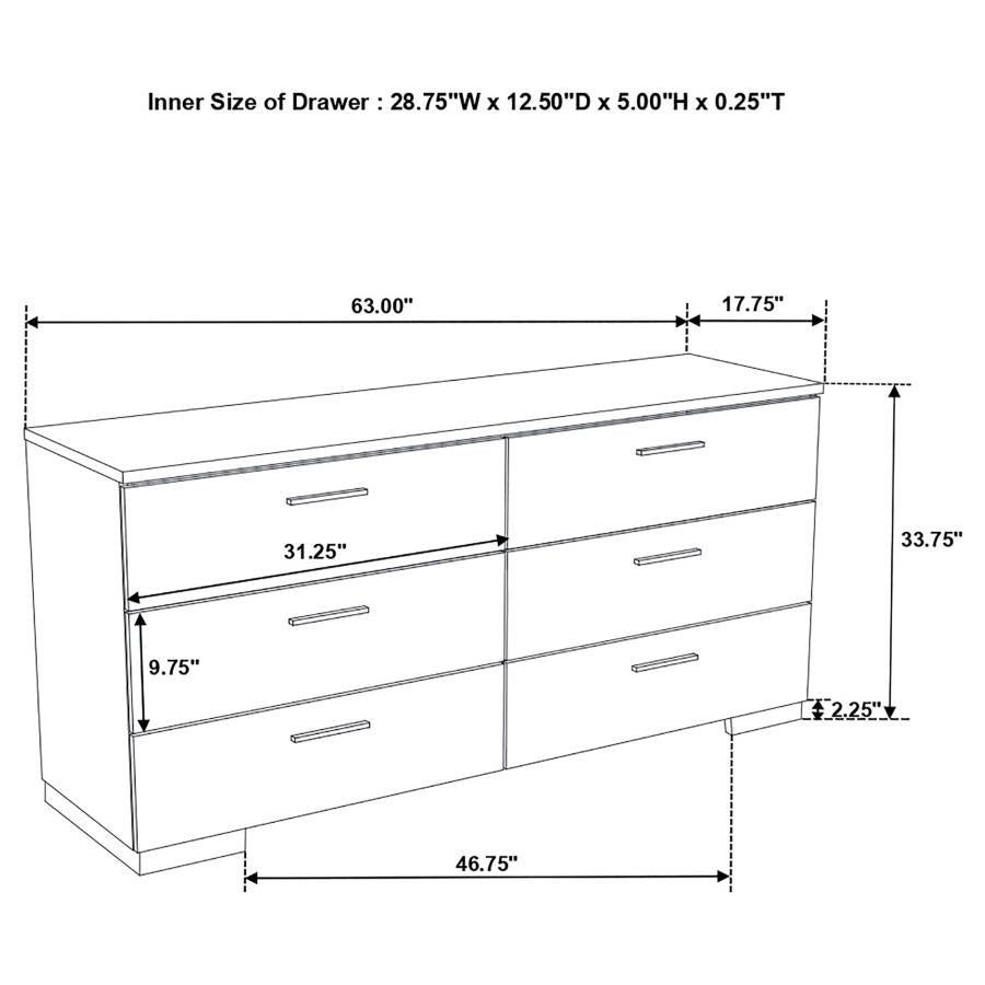 Felicity - 6-Drawer Dresser