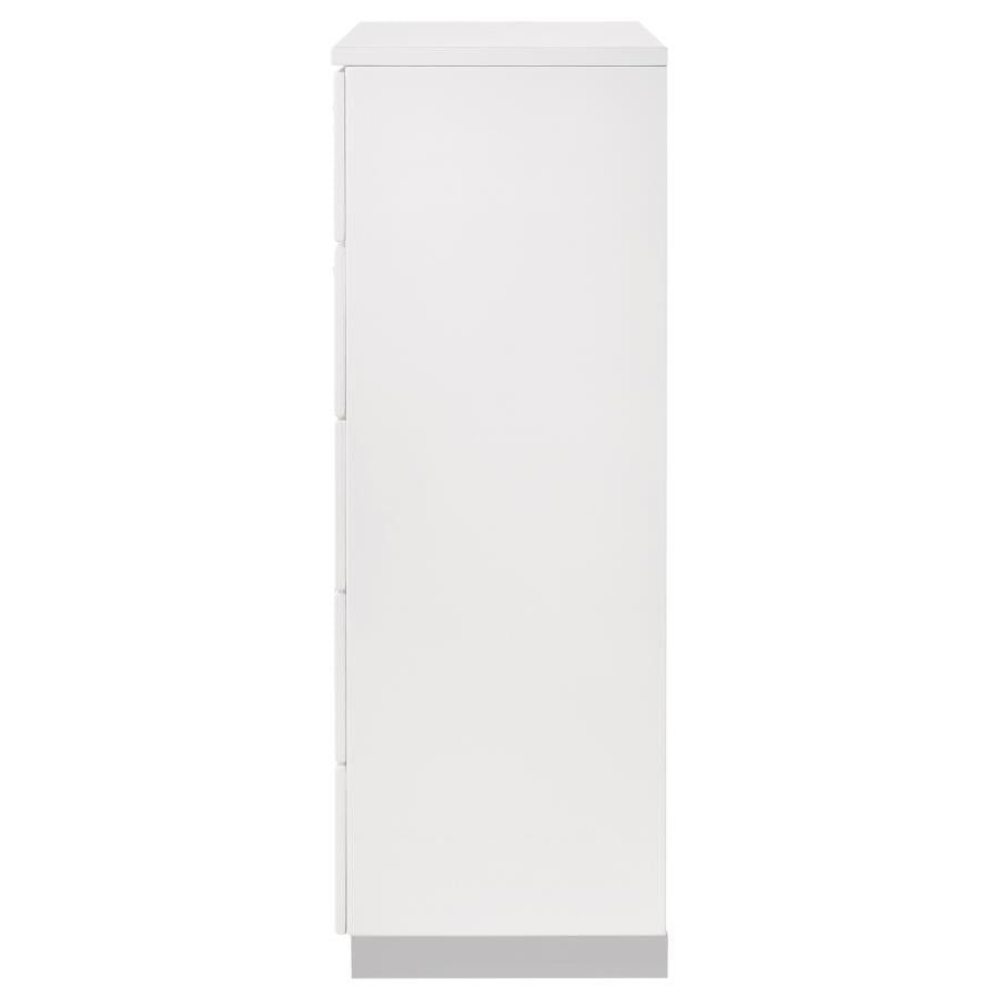 Felicity - 5-Drawer Bedroom Chest - White High Gloss