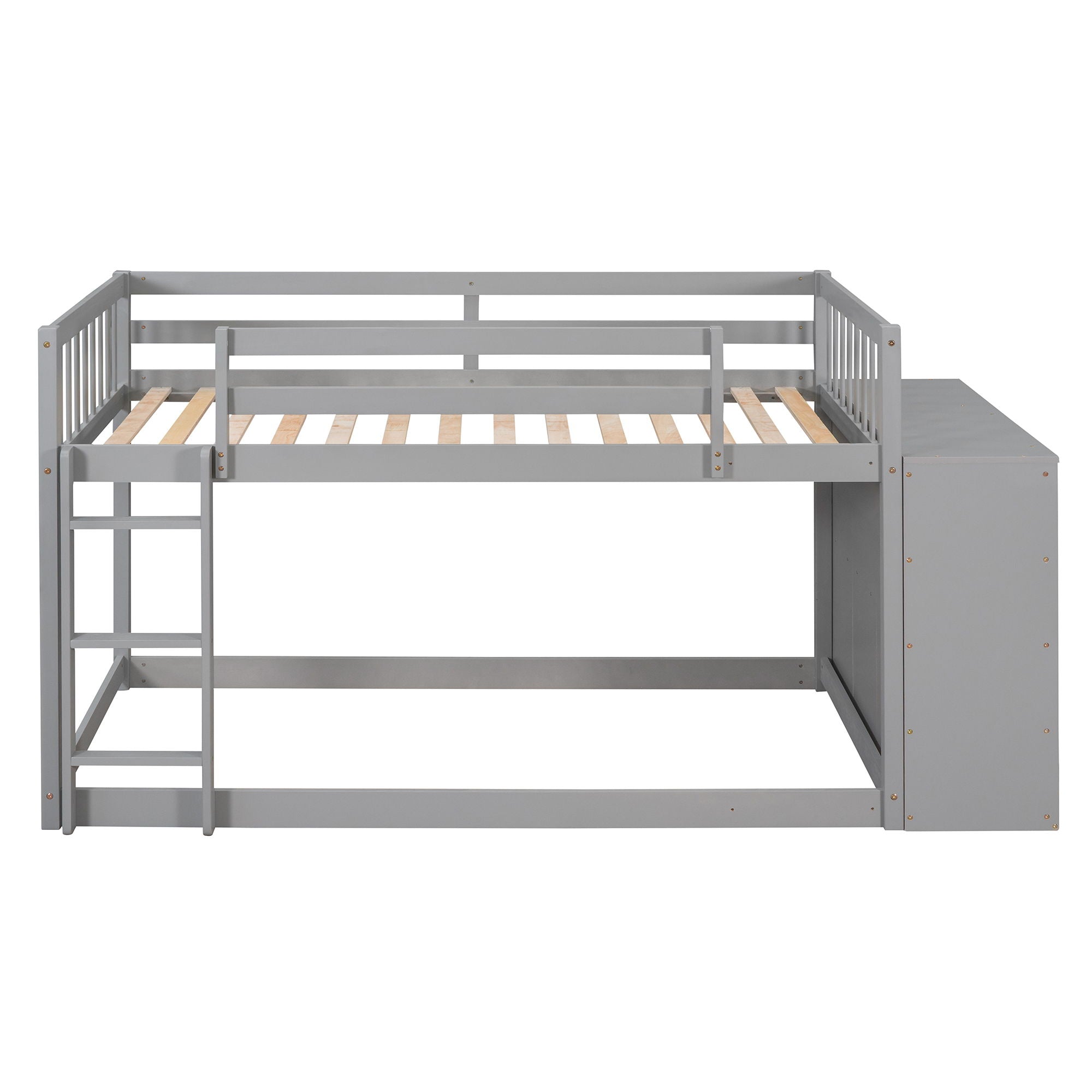 Twin Over Twin Bunk Bed With 4 Drawers And 3 Shelves