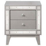 Leighton 2-drawer Nightstand Metallic Mercury