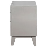 Leighton 2-drawer Nightstand Metallic Mercury