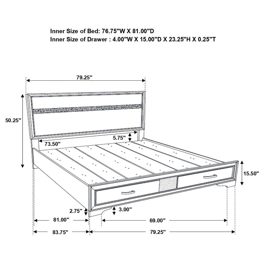 Miranda - Storage Wood Panel Bed