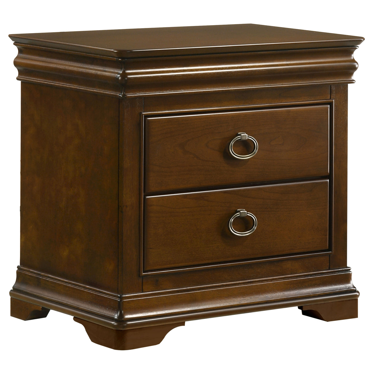 Garland - 3-Drawer Nightstand Bedside Table - Brown Cherry
