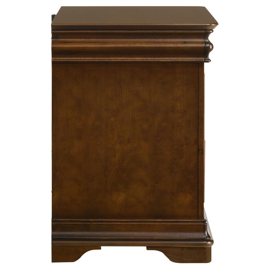 Garland - 3-Drawer Nightstand Bedside Table - Brown Cherry