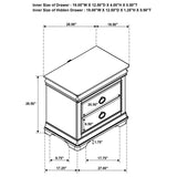 Garland - 3-Drawer Nightstand Bedside Table - Brown Cherry