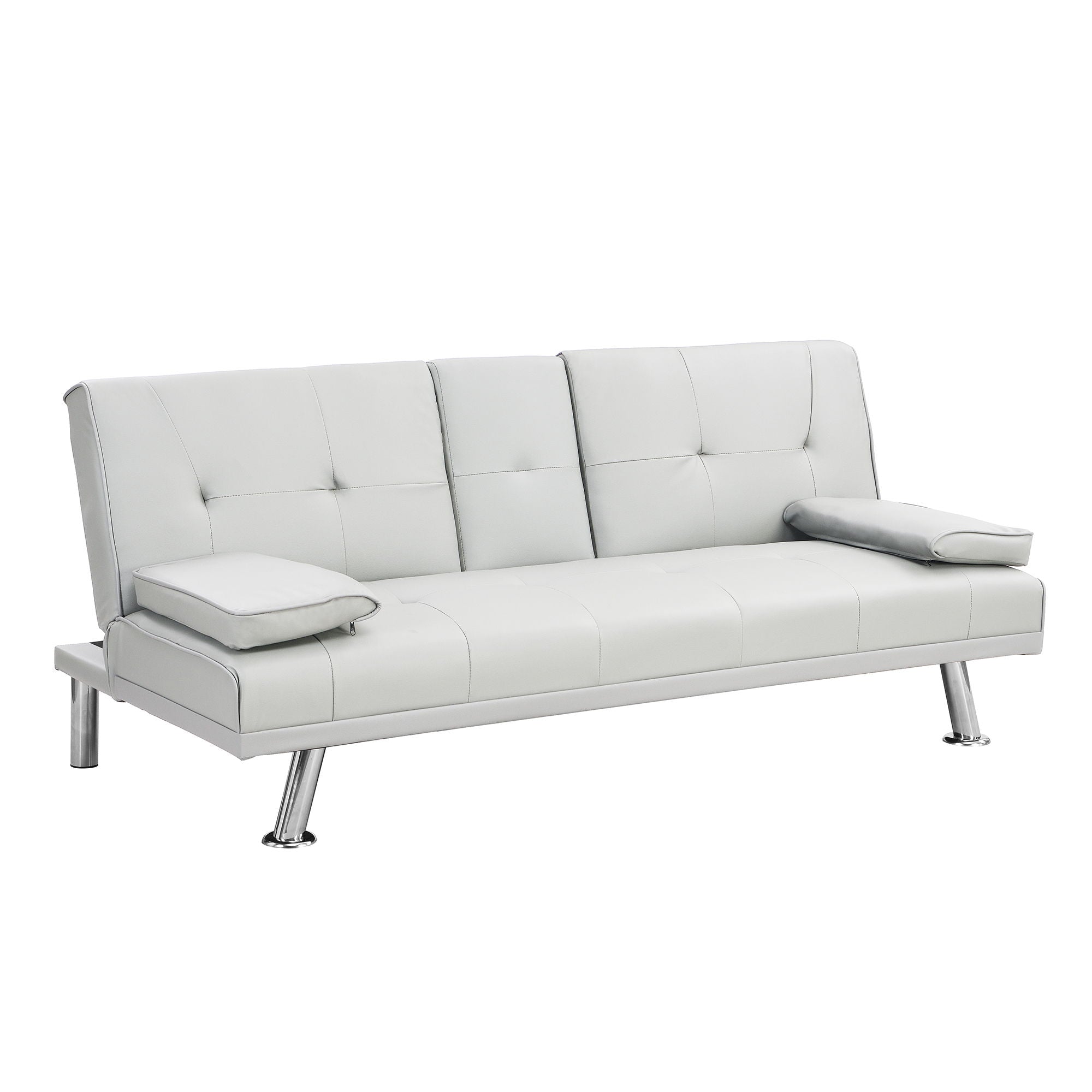 Futon Sofa Bed With Armrest Two Holders