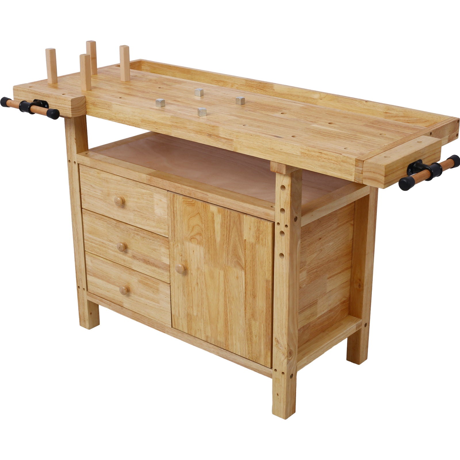 Wood Workbench For Garage Workshop And Home - Natural