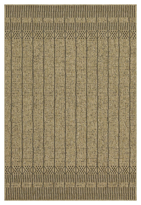Earth - 7'10" X 10'3" Polypropylene, Indoor, Outdoor Area Rug - Jute / Black by Icona Home Decor | Bel Furniture