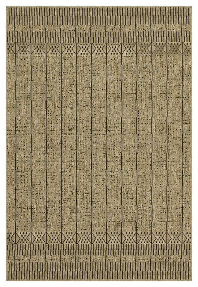 Earth - 7'10" X 10'3" Polypropylene, Indoor, Outdoor Area Rug - Jute / Black by Icona Home Decor | Bel Furniture
