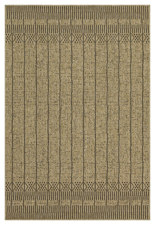 Earth - 5'3" X 7'3" Indoor, Outdoor Area Rug - Jute / Black
