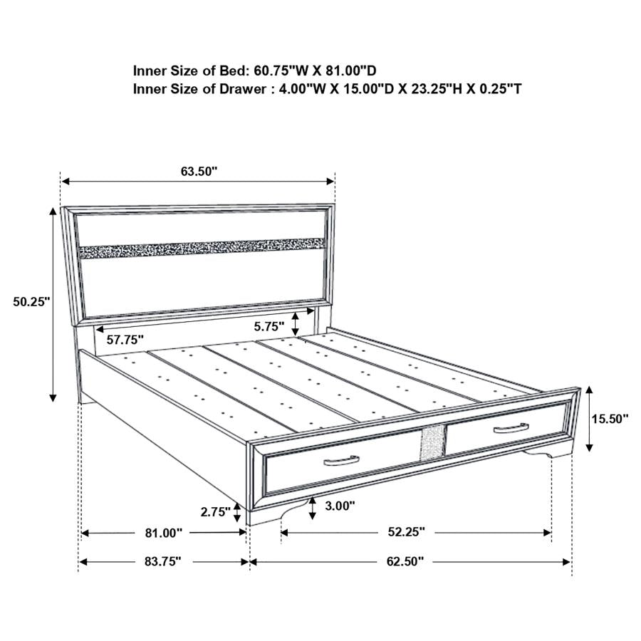 Miranda - Storage Wood Panel Bed