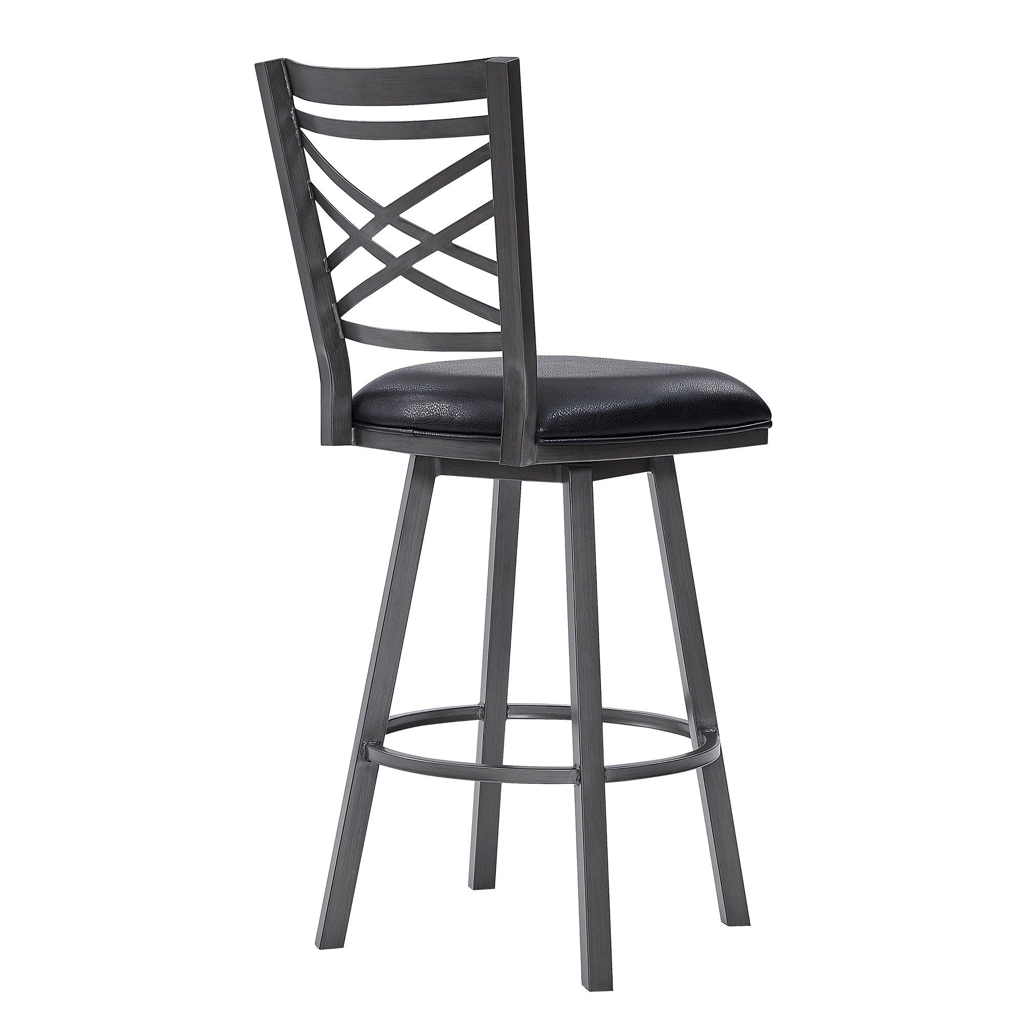 46" Iron Bar Height Bar Chair - Black