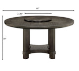 Jeffries - Round Table With Lazy Susan - Espresso