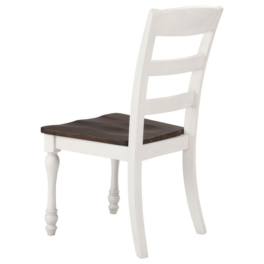 Madelyn - Ladder Back Side Chairs (Set of 2) - Dark Cocoa And Coastal White