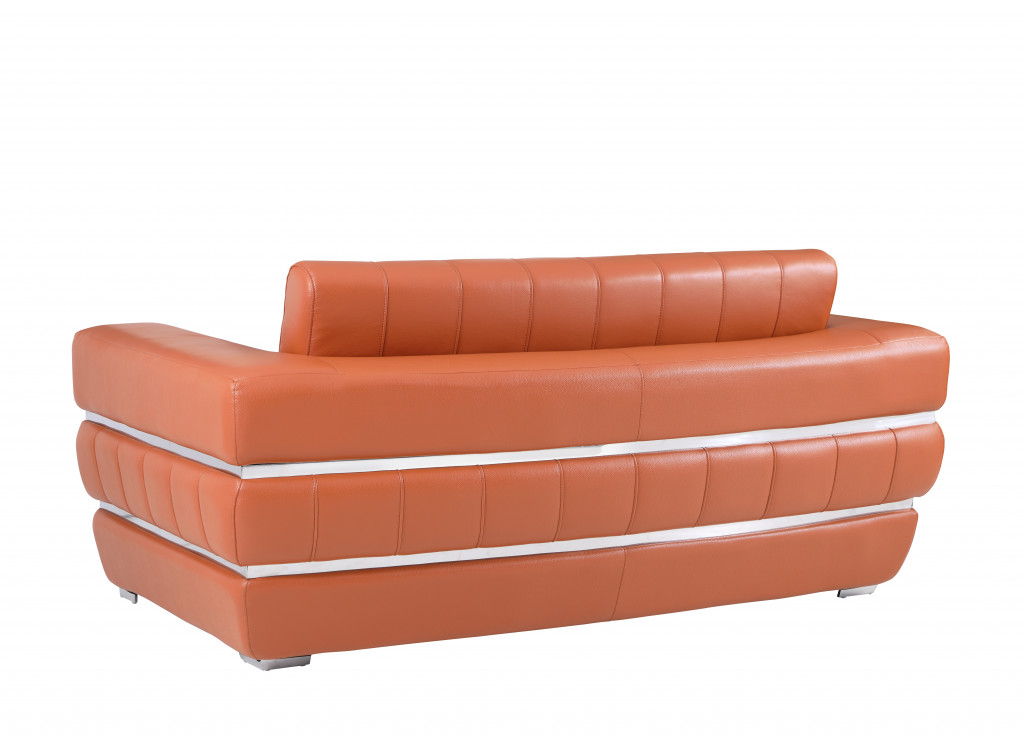 Italian Leather Loveseat - Camel