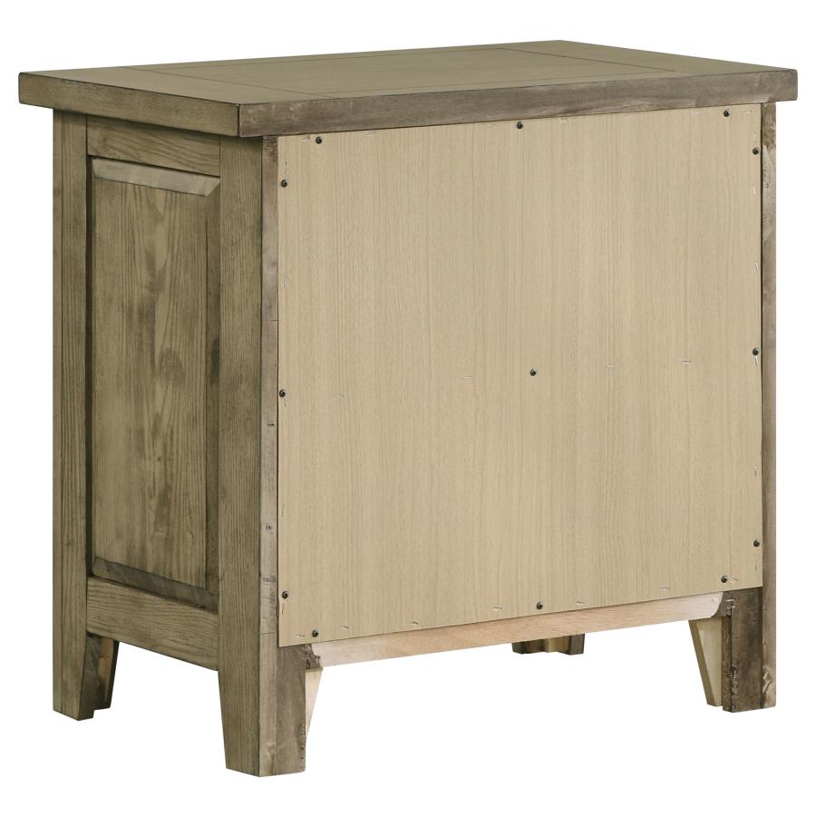 Hazlewood - 2-Drawer Nightstand Bedside Table - Vineyard Oak