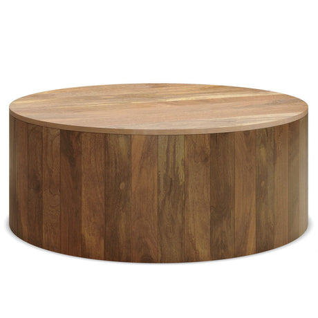 Millbury - Drum Coffee Table - Natural by Simpli-Home | Bel Furniture
