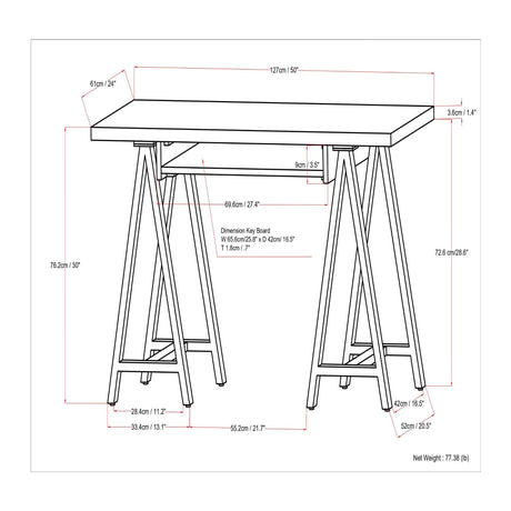 Sawhorse - Handcrafted Solid Desk - view 3
