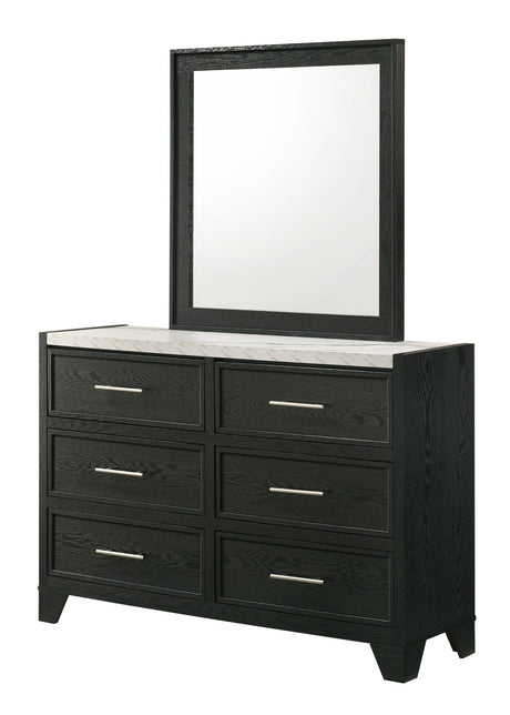 Lamar - Dresser Black Dresser & Mirror by Crown Mark | Bel Furniture