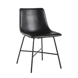 Modern Upholstered Dining Chair With Metal X Base (Set of 2) Black by Walker Edison | Bel Furniture