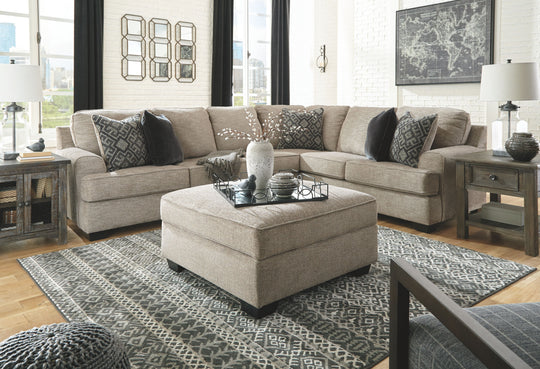 Bovarian - Sectional Set Beige 4 Pc. - Left Arm Facing Loveseat, Armless Chair, Right Arm Facing Sofa with Corner Wedge Sectional, Ottoman by Signature Design by Ashley® | Bel Furniture