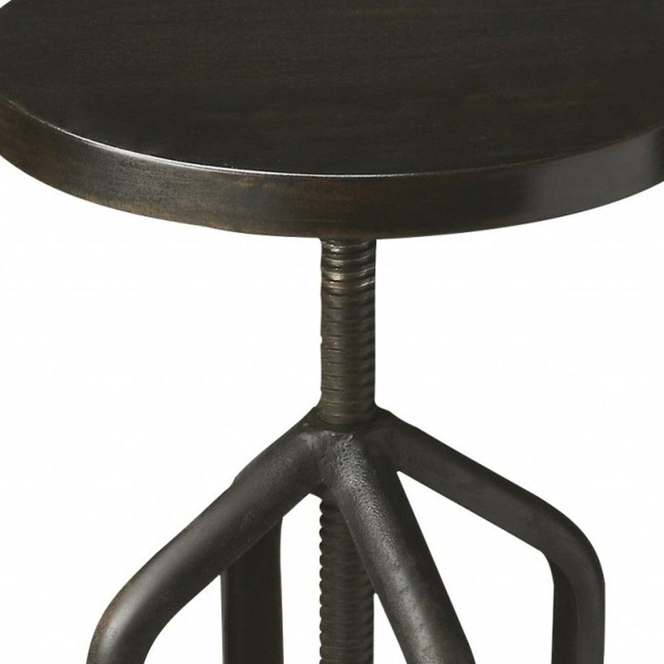 And Swivel Backless Bar Chair - Black