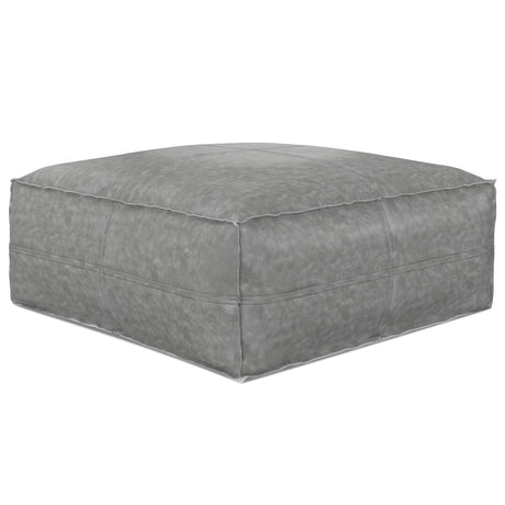 Brody - Large Square, Coffee Table Pouf Dark Gray 30"W x 30"D x 14"H by Simpli-Home | Bel Furniture