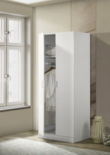 Michael - Double Door Wardrobe Cabinet Armoire With Shelf And Hanging Rod - White by Lilola Home | Bel Furniture