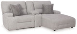 Acklen Place - Reclining Sectional Gray 3 Pc. Power Reclining Sectional Sofa With Raf Chaise by Signature Design by Ashley® | Bel Furniture