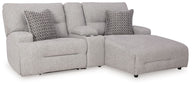 Acklen Place - Reclining Sectional Gray 3 Pc. Power Reclining Sectional Sofa With Raf Chaise by Signature Design by Ashley® | Bel Furniture