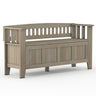 Acadian - Entryway Storage Bench, Handcrafted Dark Gray 48"W x 17"D x 25.2"H by Simpli-Home | Bel Furniture