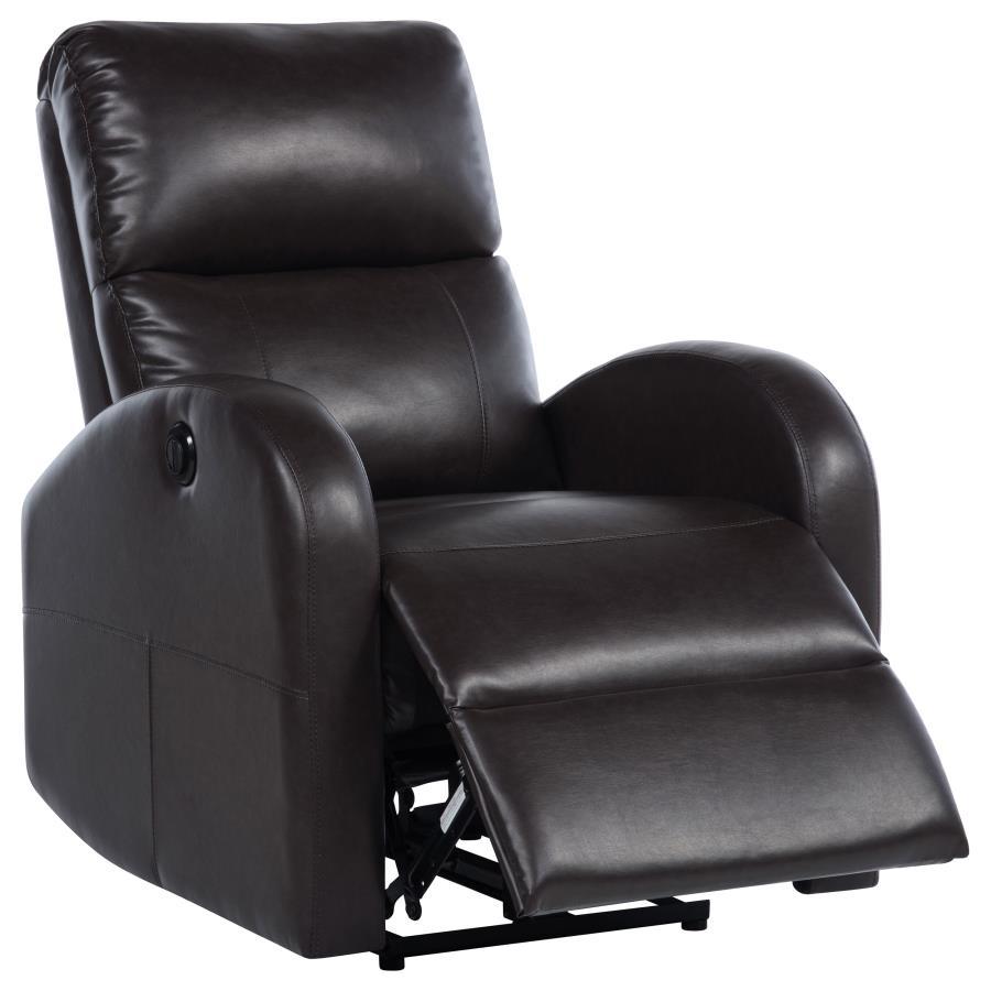 Grant - Upholstered Power Recliner Chair Dark Brown by Coaster Fine Furniture | Bel Furniture