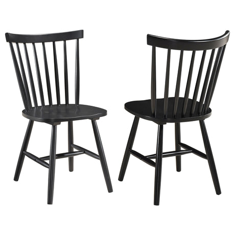 Hollyoak - Windsor Wood Dining Side Chair (Set of 2) - Black by Coaster Fine Furniture | Bel Furniture